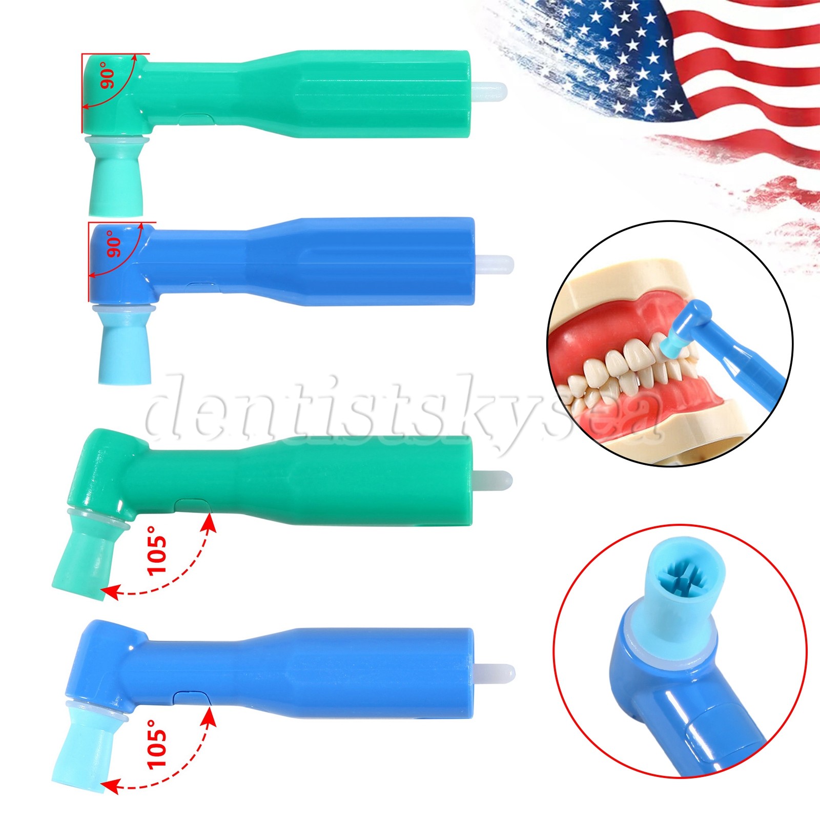 100pcs Dental Disposable Prophy Angles Cup Latex Free Right Angle Polishing Cups