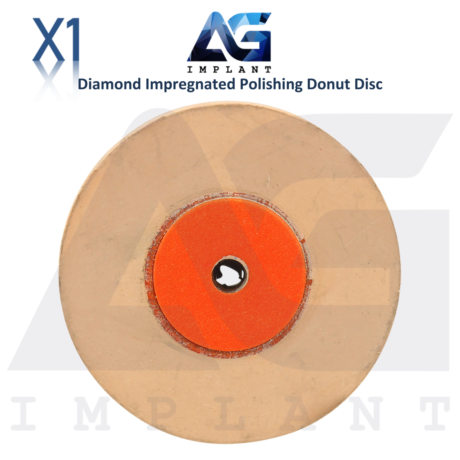 Dental Diamond Impregnated Polishing Donut Disc Medium 17×2.5mm Smooth Contour