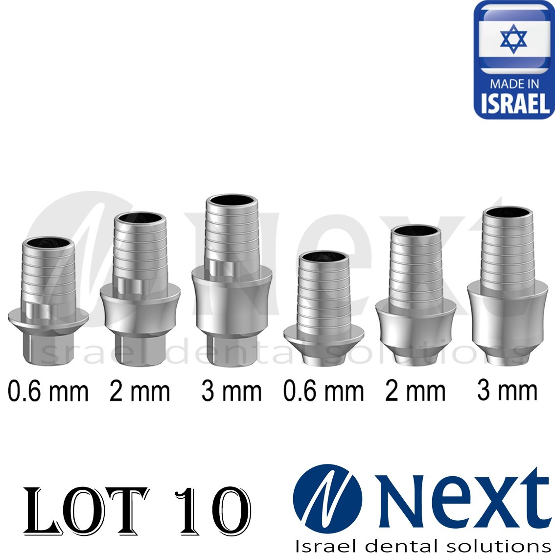 LOTx10 Hex / Non Hex T Base 2.42 AB Implants compatible abutment 0.6-3mm