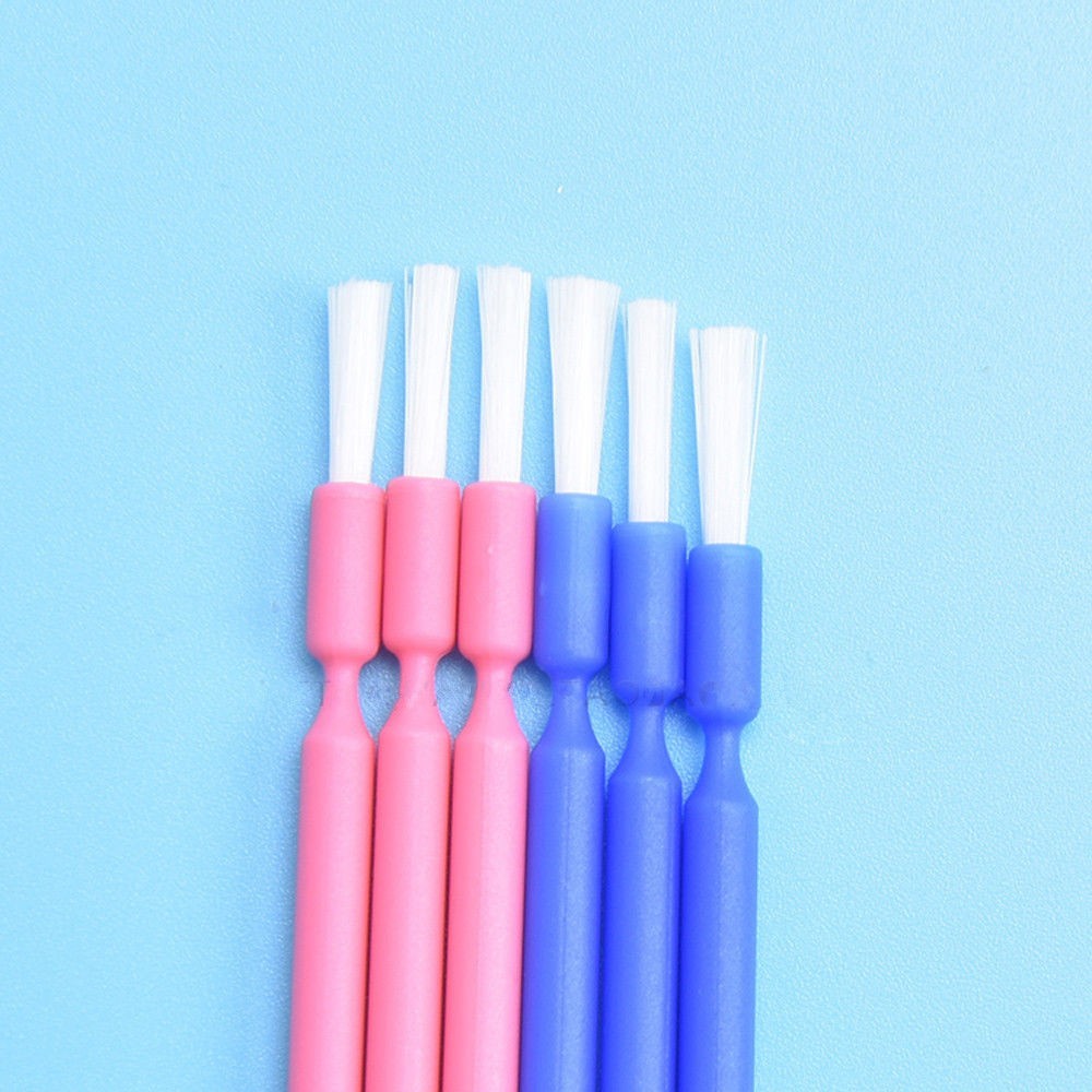 Dental Long Shank Bendable Oral Disposable Micro Brush Applicator Pink/Blue