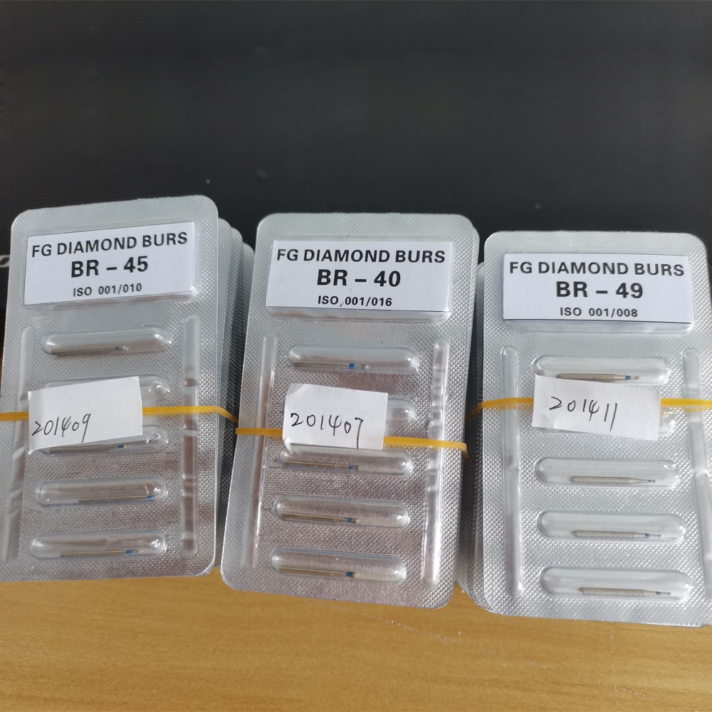 100PCS Dental DIA-BURS Diamond Burs 1.60mm for High Speed Handpiece 5Pcs/pack