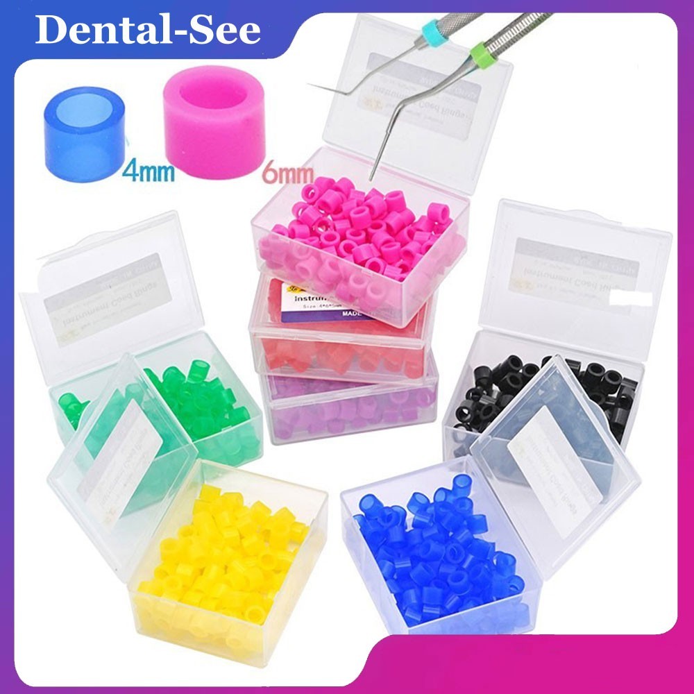 100Pcs/Bag Dental / Hygienist Instrument Silicone Color Code Rings Autoclavable