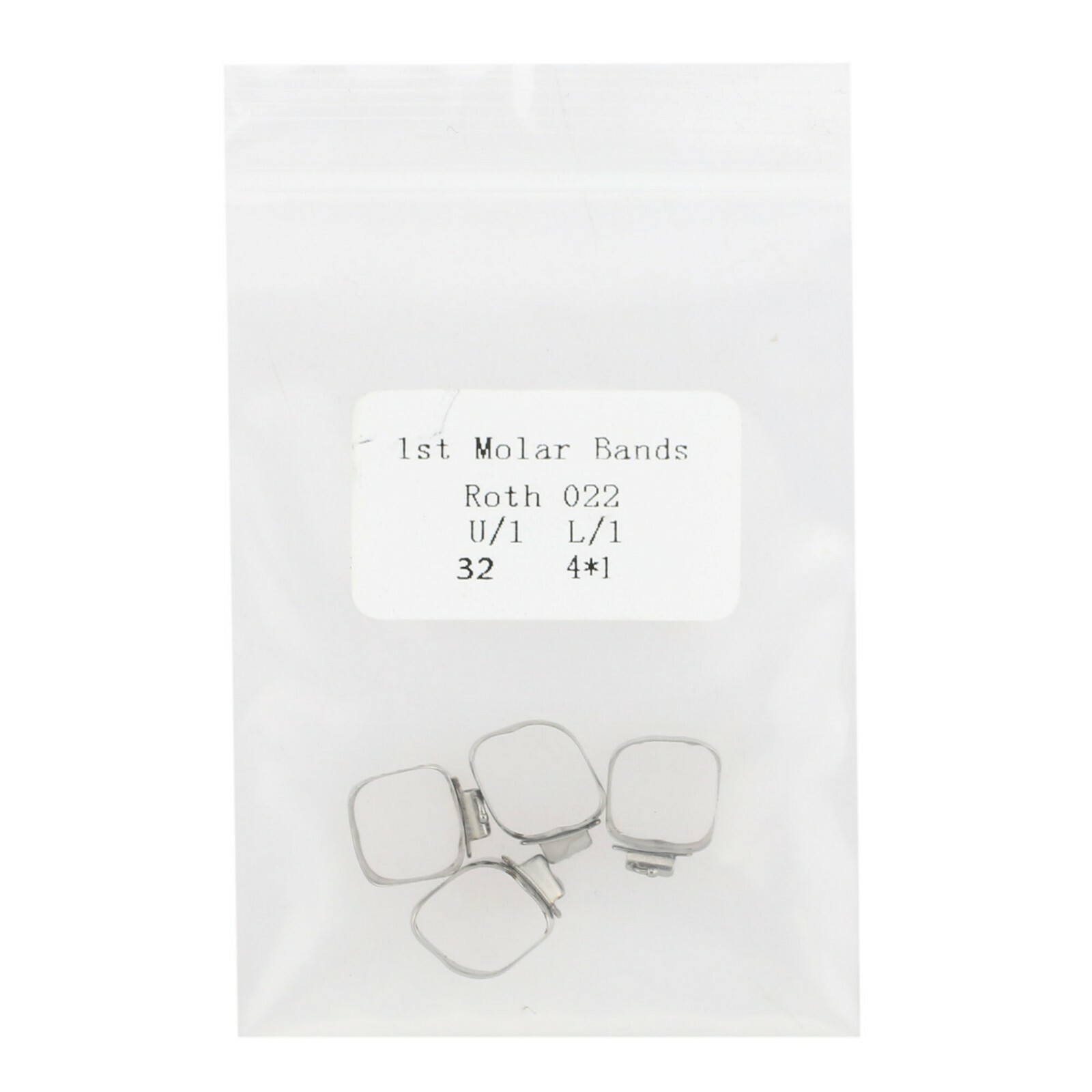 Dental Orthodontic Band Buccal Tube First Molar Band Roth 022 #32-#44 Pre-Welded