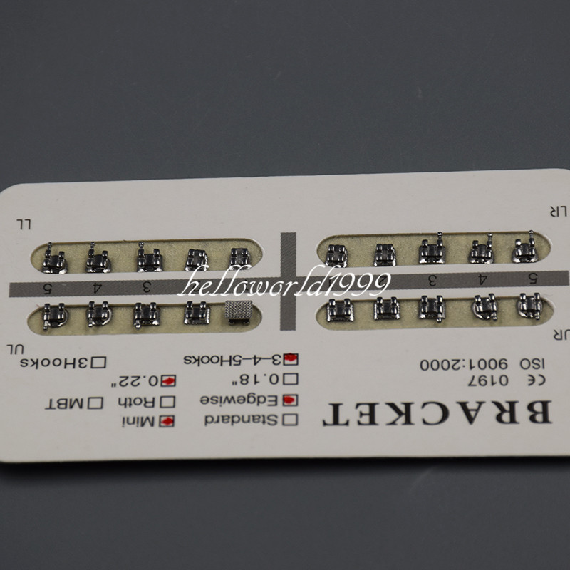 1set Dental Orthodontic Brackets Braces Mini Edgewise Slot.022 345 Hook 20pc/pck