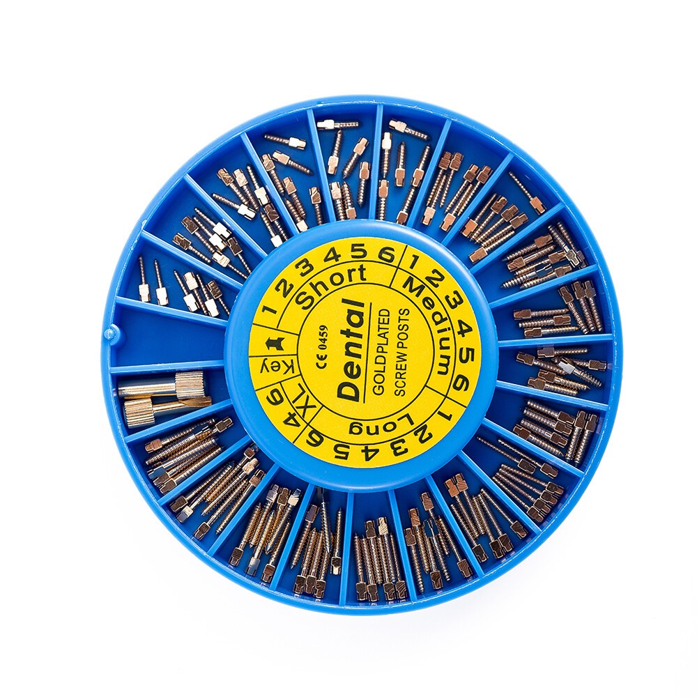120/240PCS Dental Screw Post Authentic Complete Kit Gold 2 Key Wrench Tool