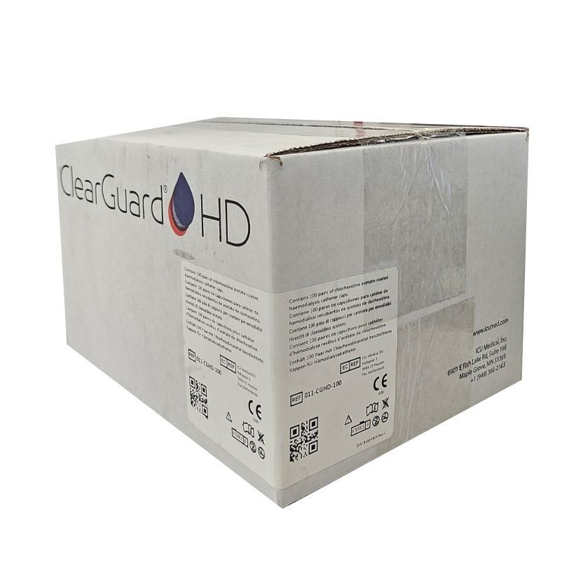 *100-Packs* ICUMedical ClearGuard HD Hemodialysis Catheter Caps CGHD-100