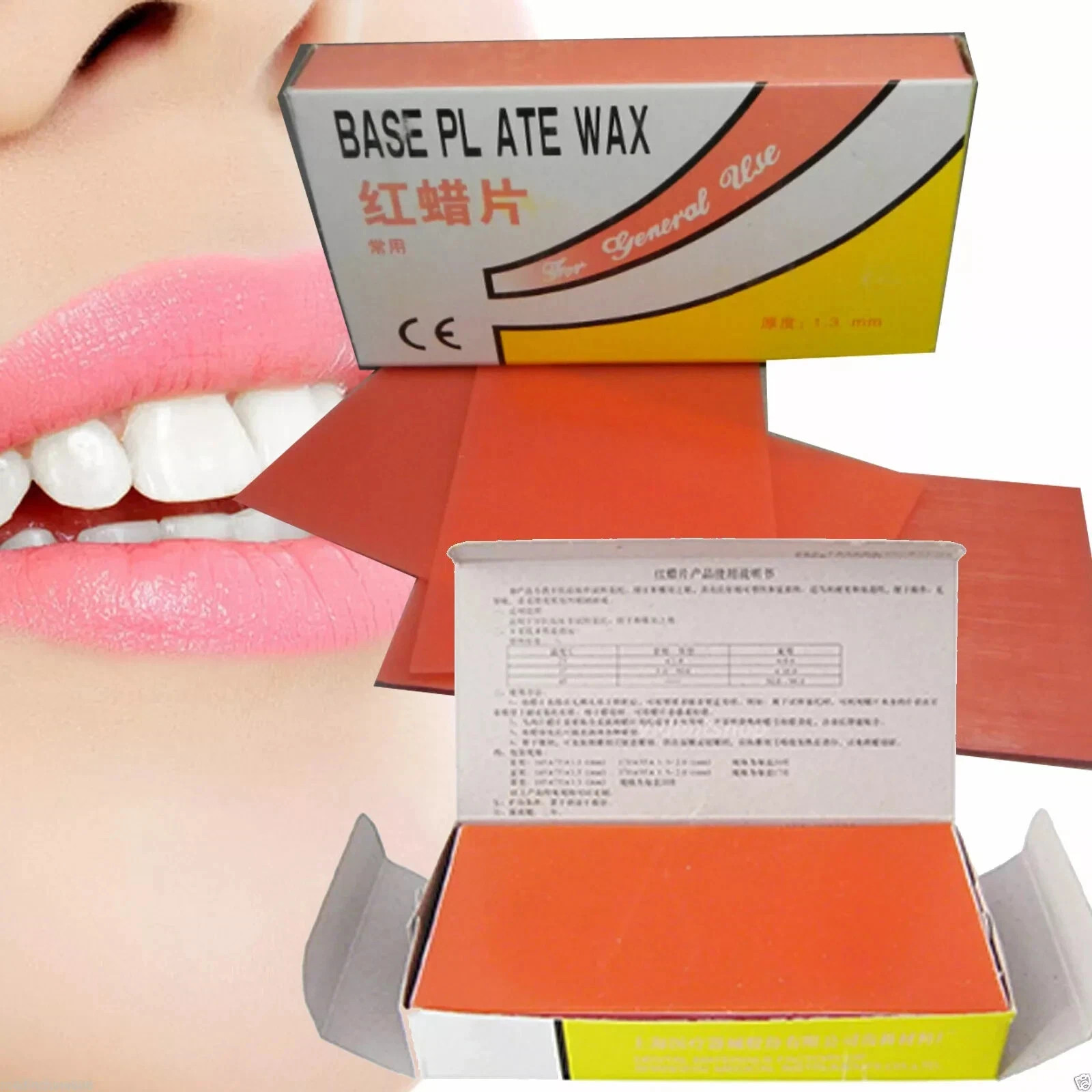 20 Sheet/Box Dental Lab Base Plate Red Utility Wax Sheets 1.3mm For Correction