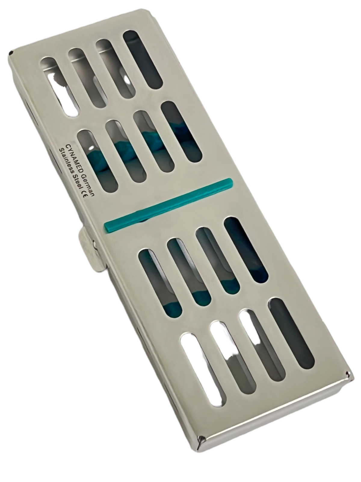 3 Pack – Sterilization Cassettes with Colored Silicone Inserts 7×2.5×0.75 Inches