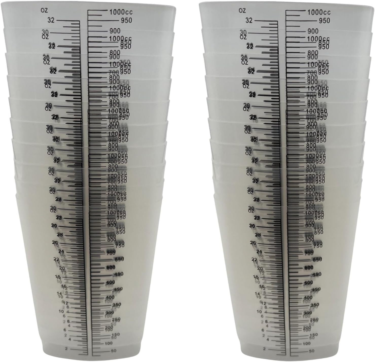 32 Oz Graduated Plastic Triangular Container Three-Sided Beaker for Measuring