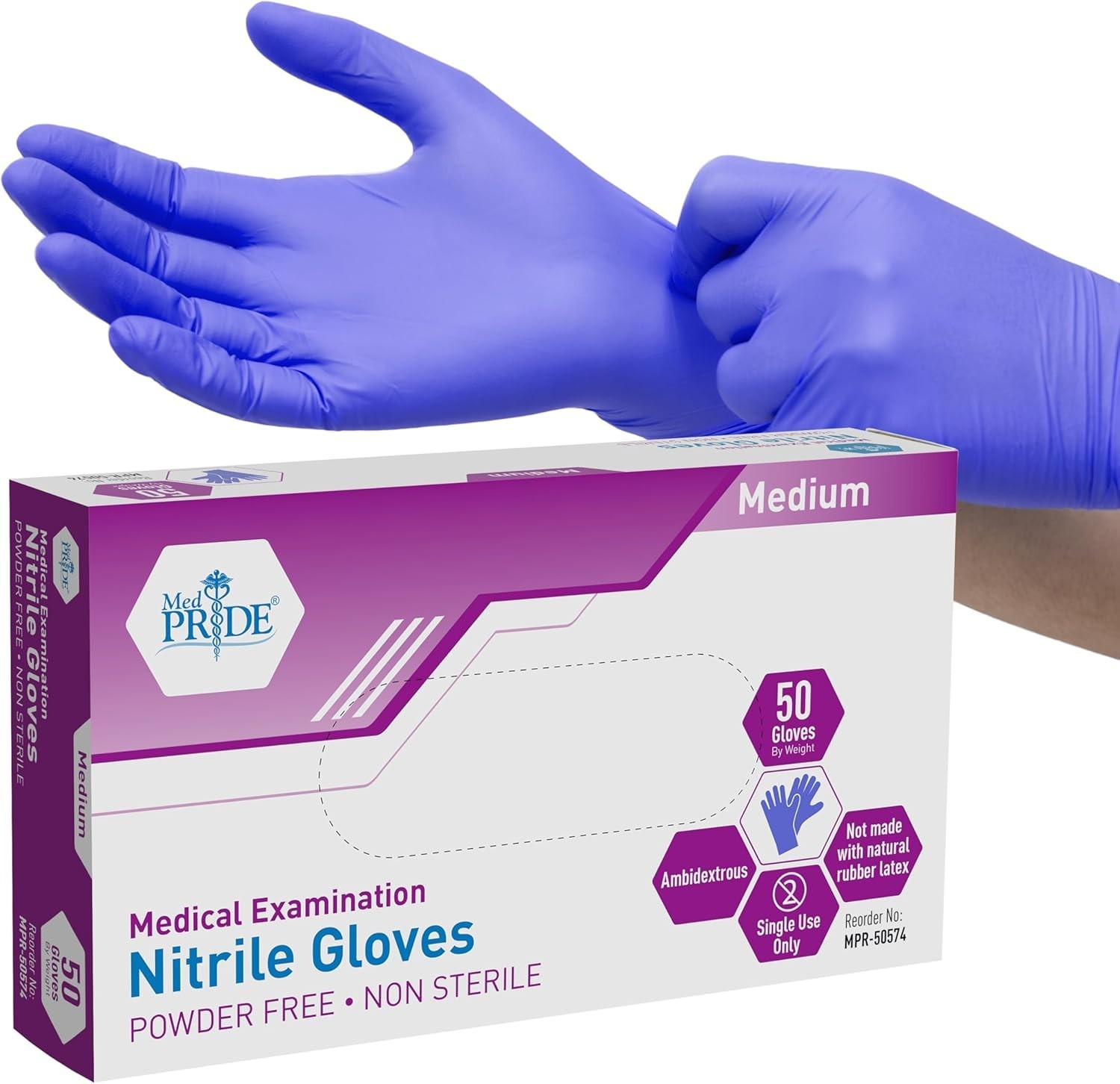 Comfortable Disposable Nitrile Gloves for Medical Use, Pack of 50 – Powder-Free