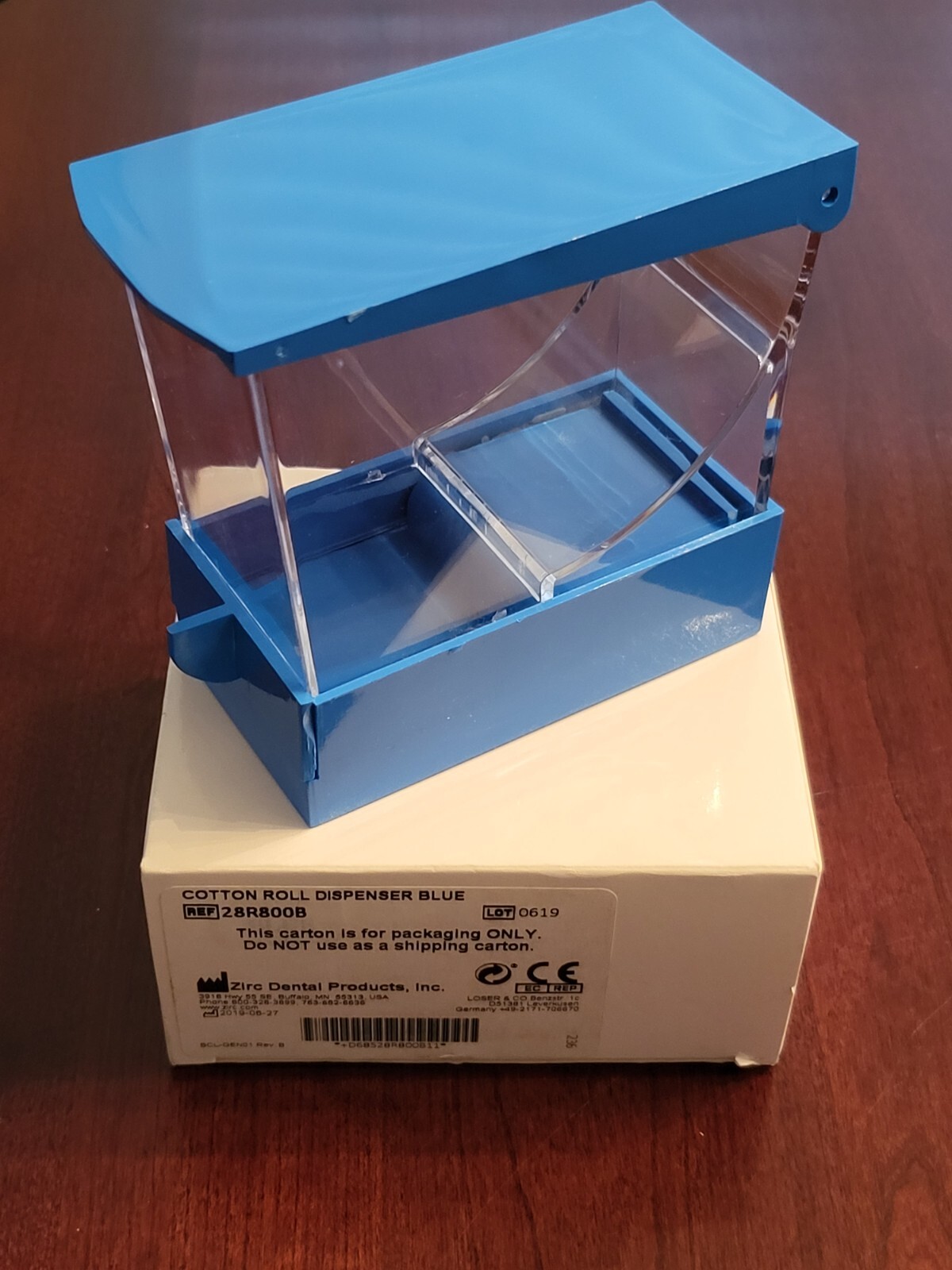Zirc Dental Cotton Roll Dispenser Blue 28R800B Medical Veterinary Made in Italy