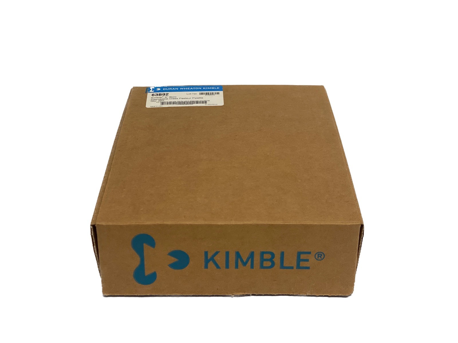 (250/Pk) KIMBLE 9” 2mL Disposable Glass Pasteur Pipettes Non-Plugged 63B92