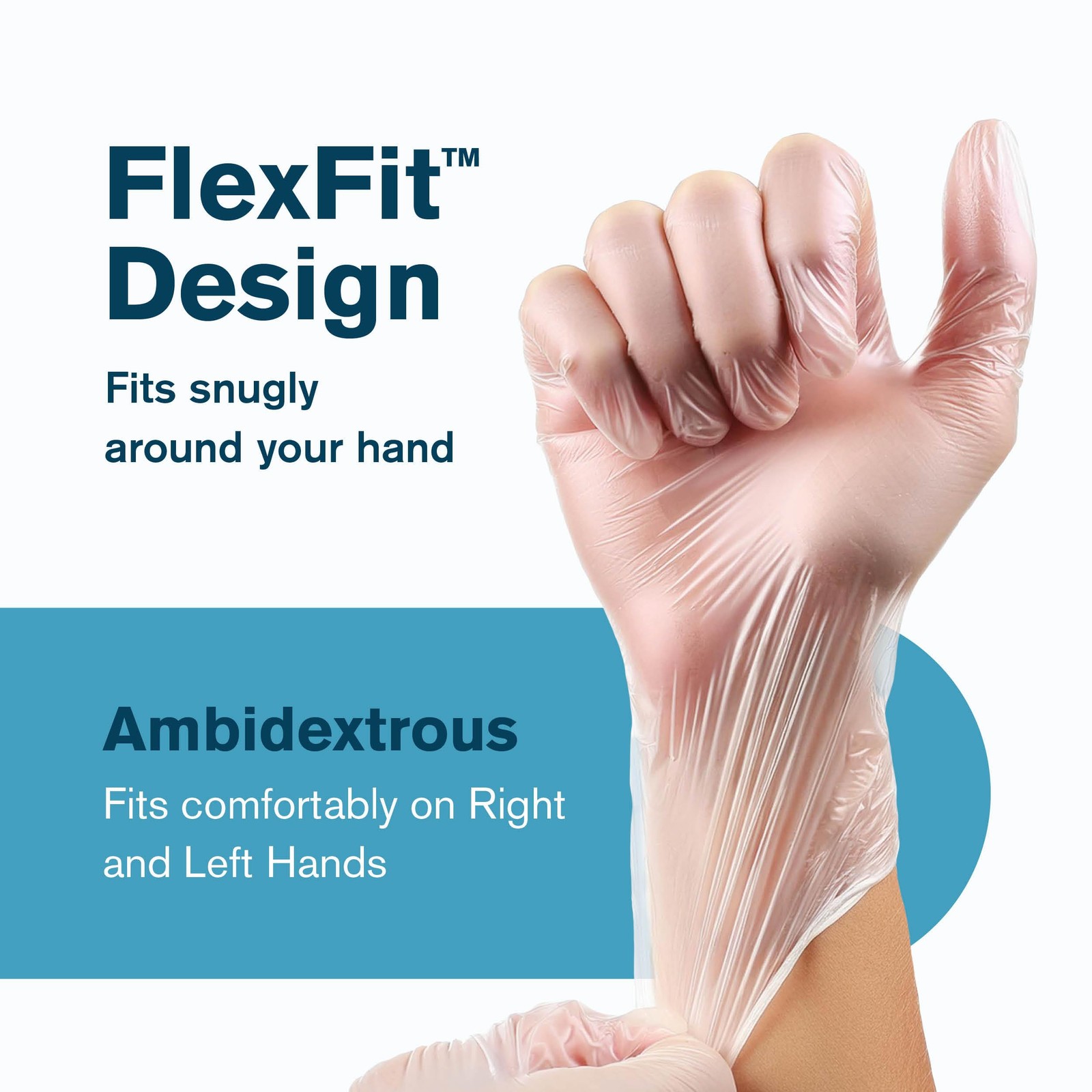 Ridex Latex~Free Clear Vinyl Gloves, Powder~Free, Medium, 1000 Count