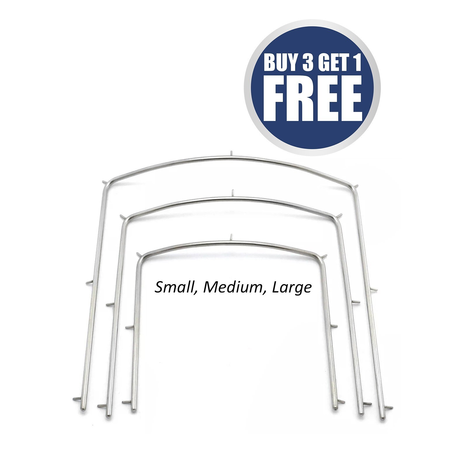 Dental Rubber Dam Frames Set of 3 Holder Endodontic Small, Medium, Large
