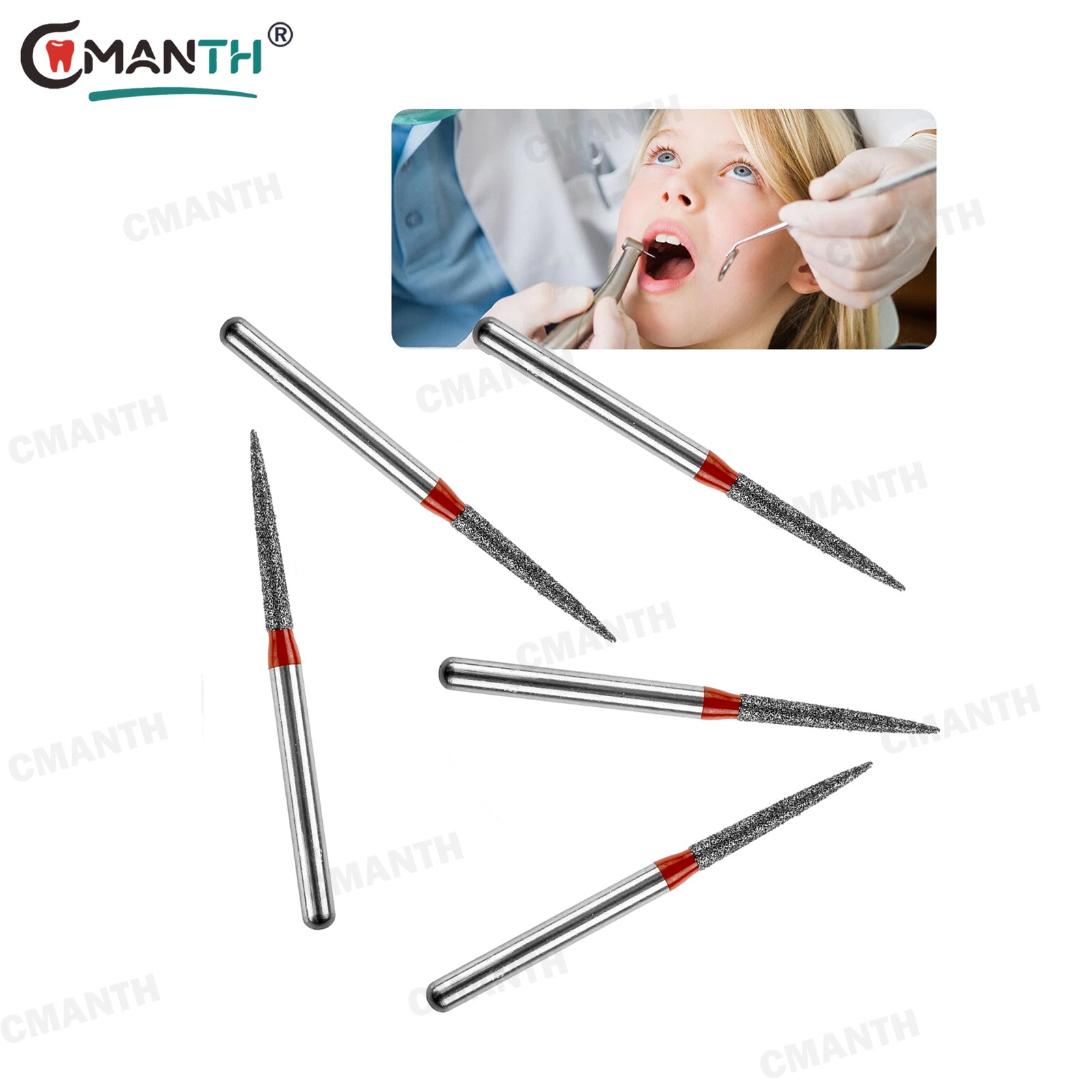 US Dental Diamond Burs Round End Taper FG Polishing Burs Extra Fine High Speed