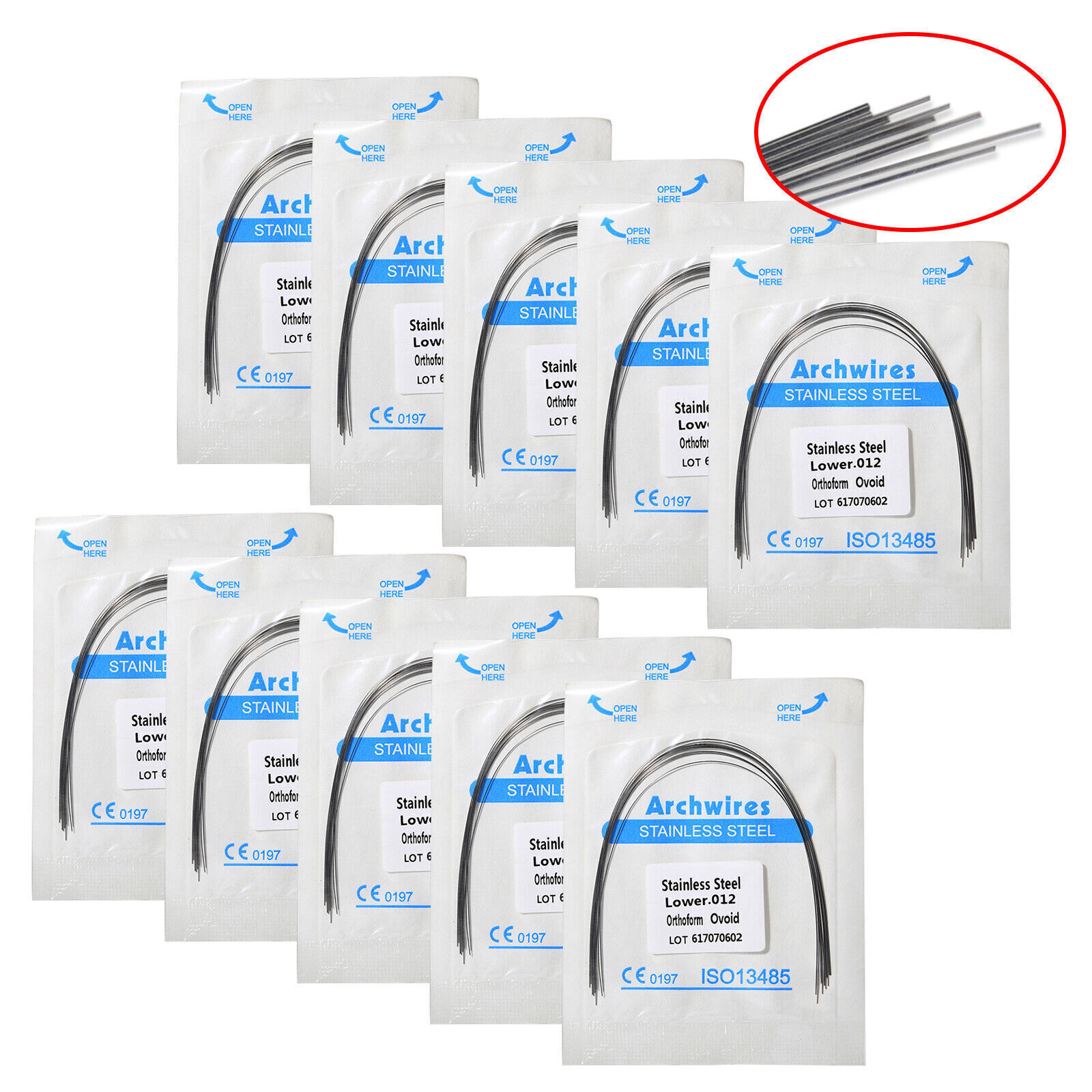 50 Bags Dental Super Elastic NITI/Stainless Steel/Thermal Activated Arch Wire
