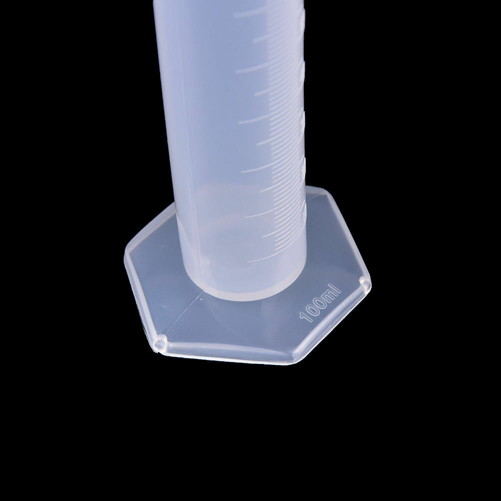 Plastic Measuring Cylinder Lab Accessory Test Graduated Tube 10/25/50/100/250ML