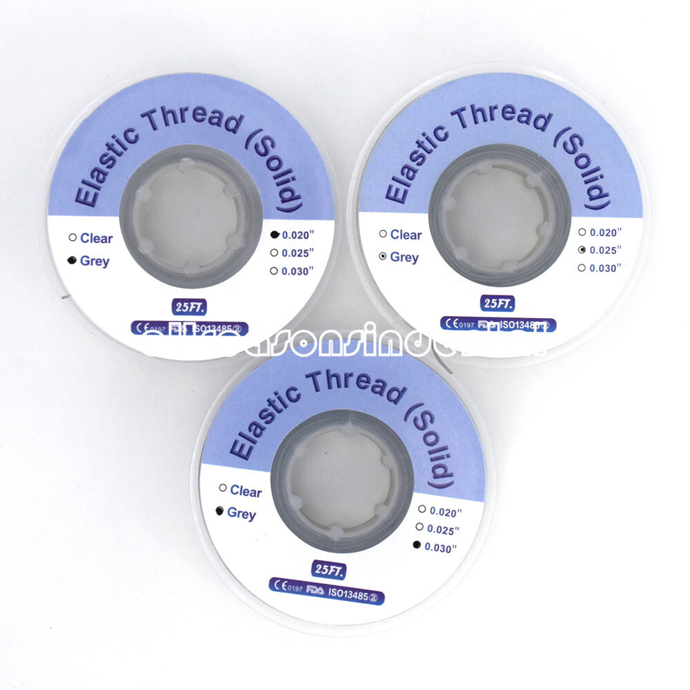 Dental Orthodontic Elastics Thread Power Tube Solid Traction 0.020/0.025/0.030