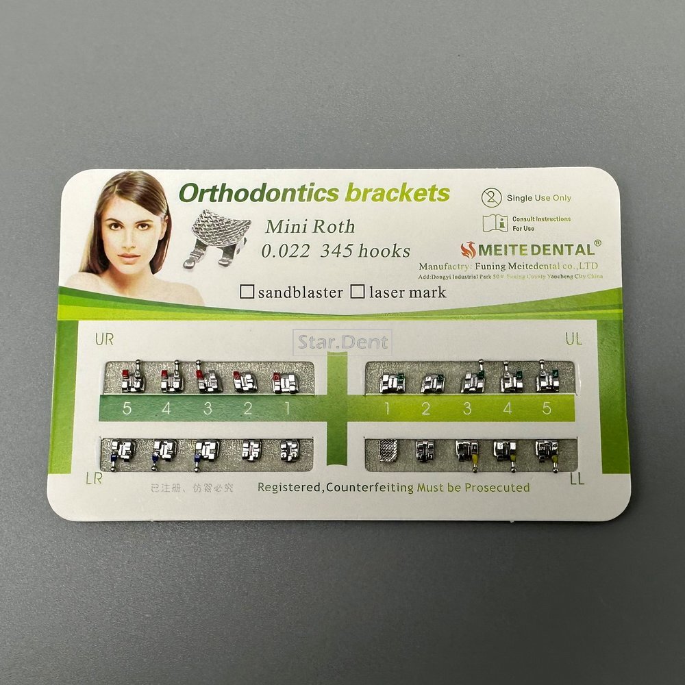 Dental MIM Brackets Mini/Standard MBT/Roth 022 Slot Metal Orthodontic Bracket
