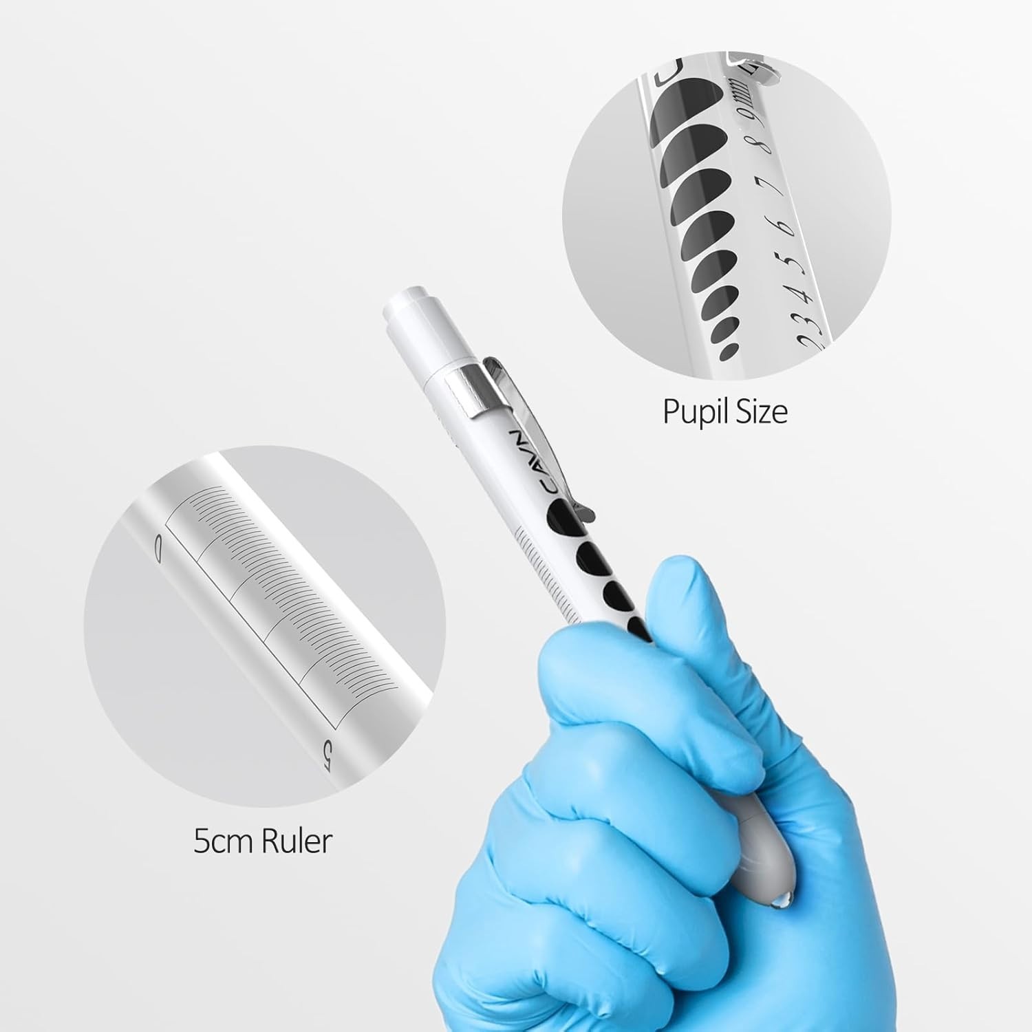 Compact 2 Pcs Reusable LED Penlights with Pupil Gauge for Nursing & Medical Use