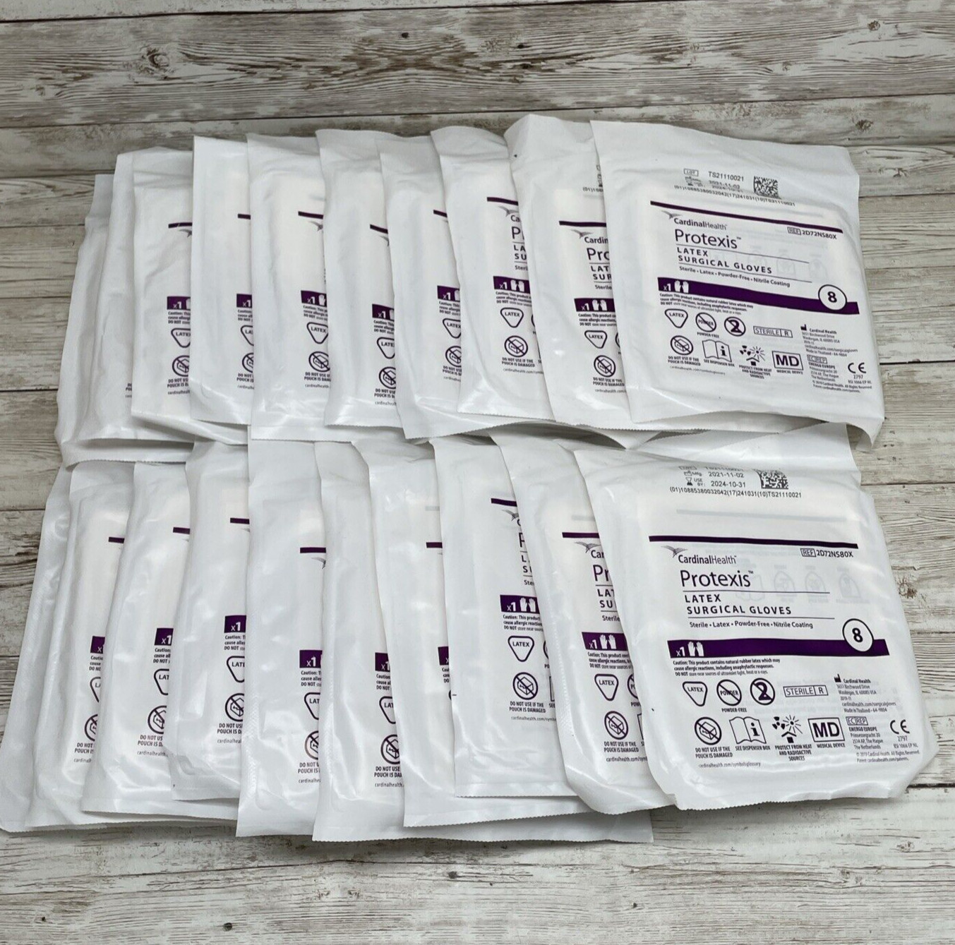 *20 PAIR* Cardinal Health Protexis Latex Surgical Gloves, Size: 8 Exp: 10/24