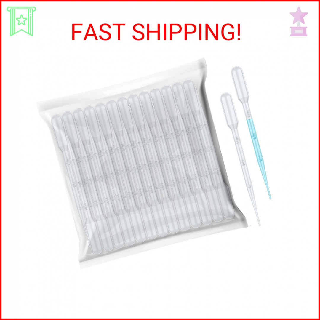 Vabiooth 20Pcs 3mL Disposable Plastic Transfer Pipettes Calibrated Dropper for S