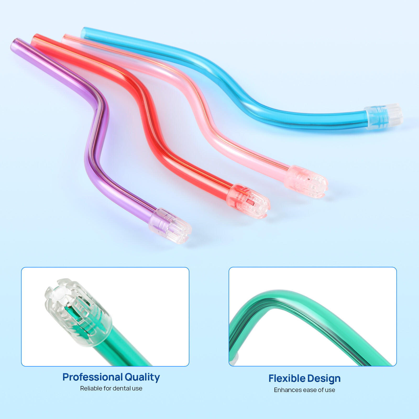 JMU Dental Saliva Ejectors Medical Grade Latex Free Evacuation Suction Tips
