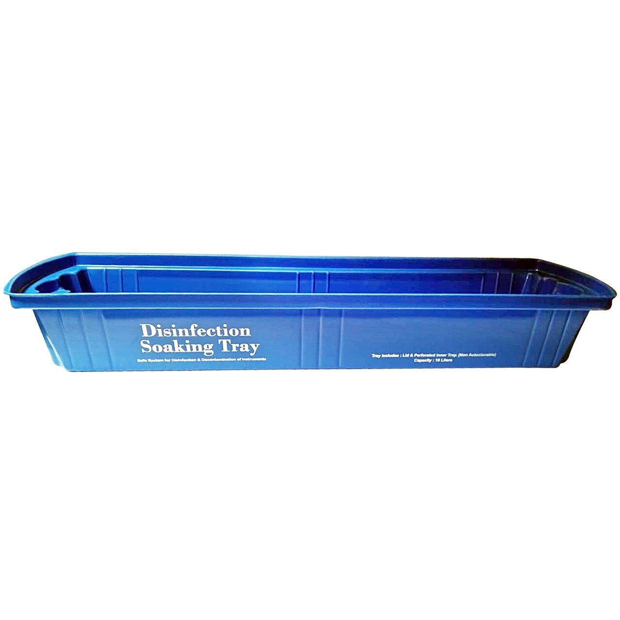 Sterilization Cidex Tray ABS Body With Perforated Tray 10 Litres Cap.