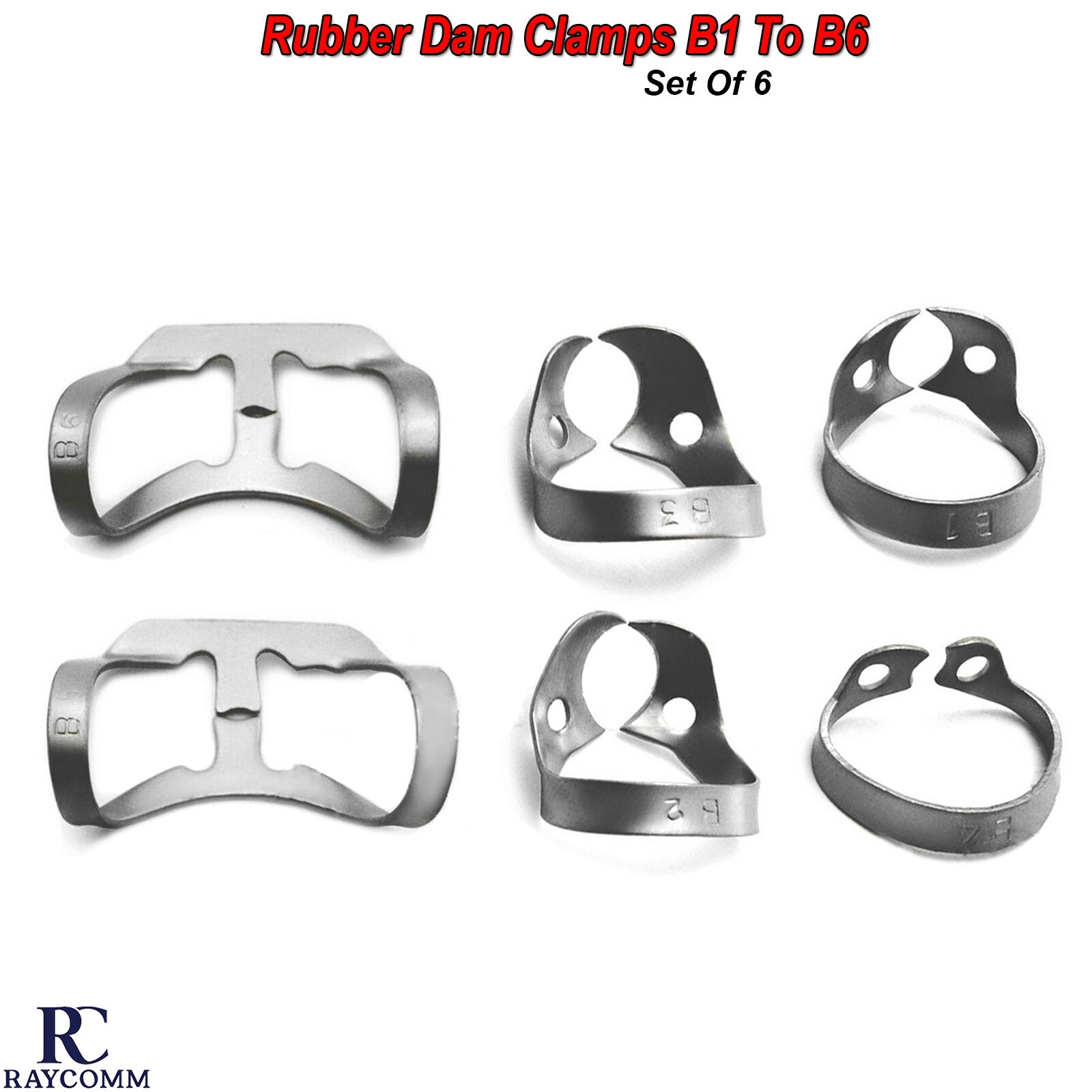 Universal Rubber Dam Brinker Clamps Upper Lower B1,B2,B3,B4,B5,B6 Anterior Clamp