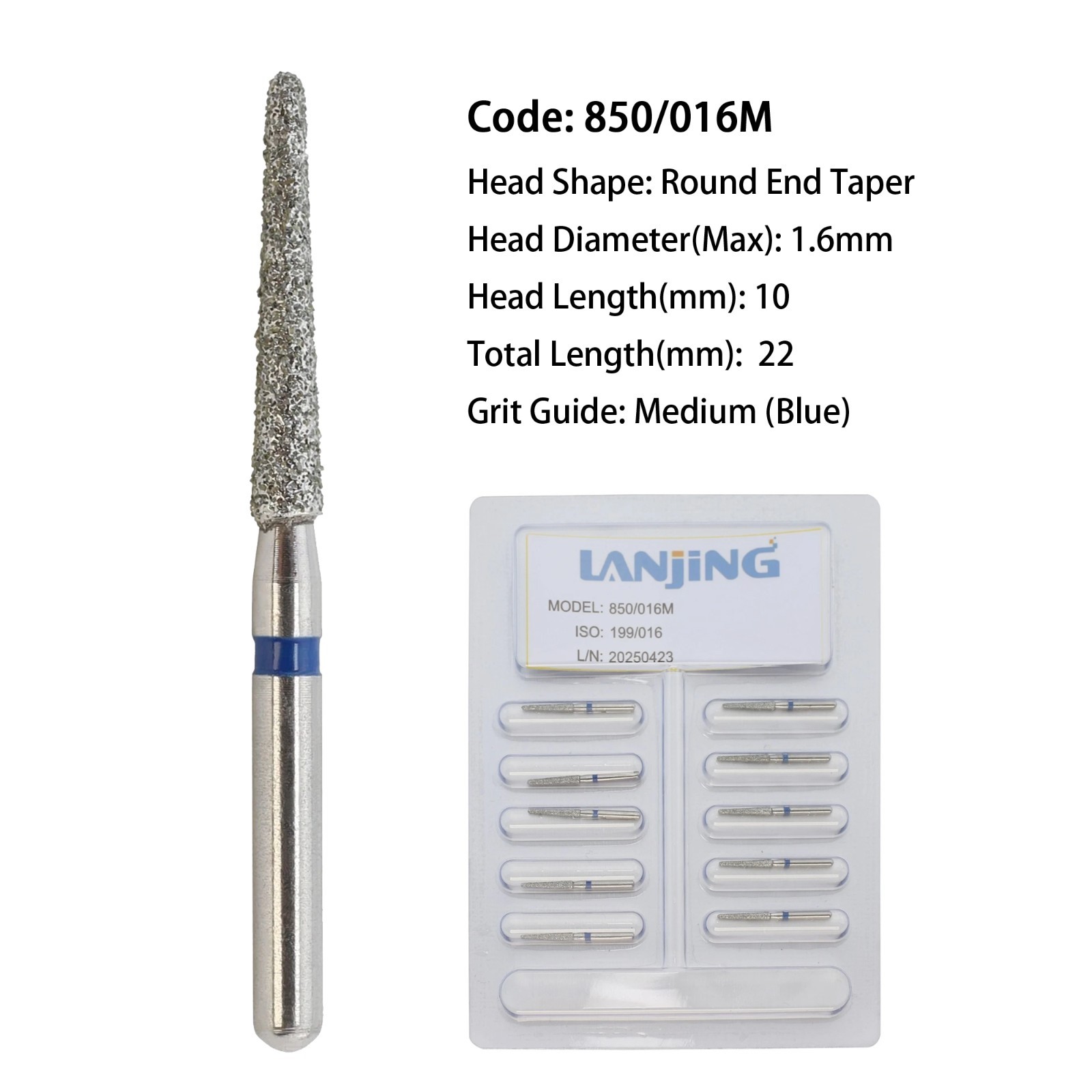 Dental Diamond Burs Pear 330 Ball Round End Taper FG High Speed 801L Surgical