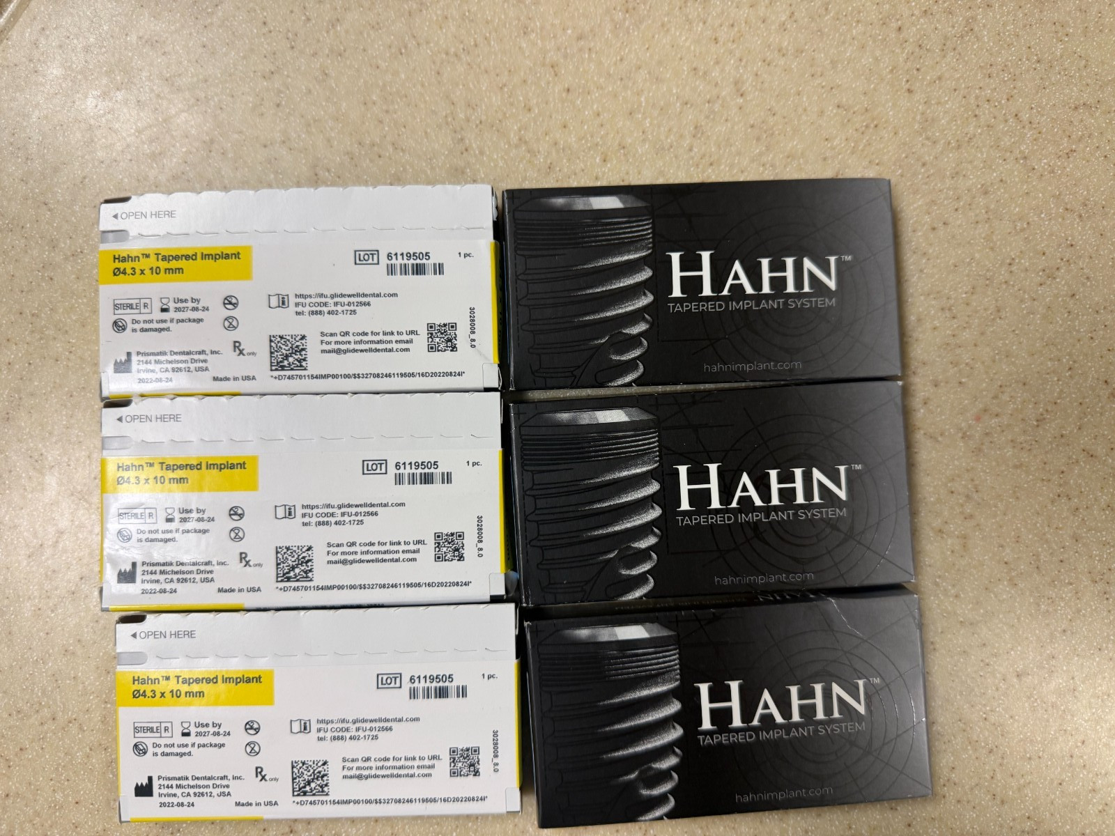 Hahn Tapered Implants 4.3*10 mm ( 3 of them can be sold as per needed)
