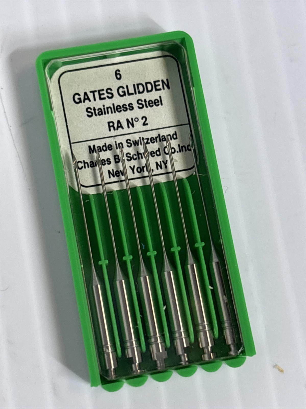 Gates Glidden Drills, 6 Instruments Each Pack, Stainless Steel #2