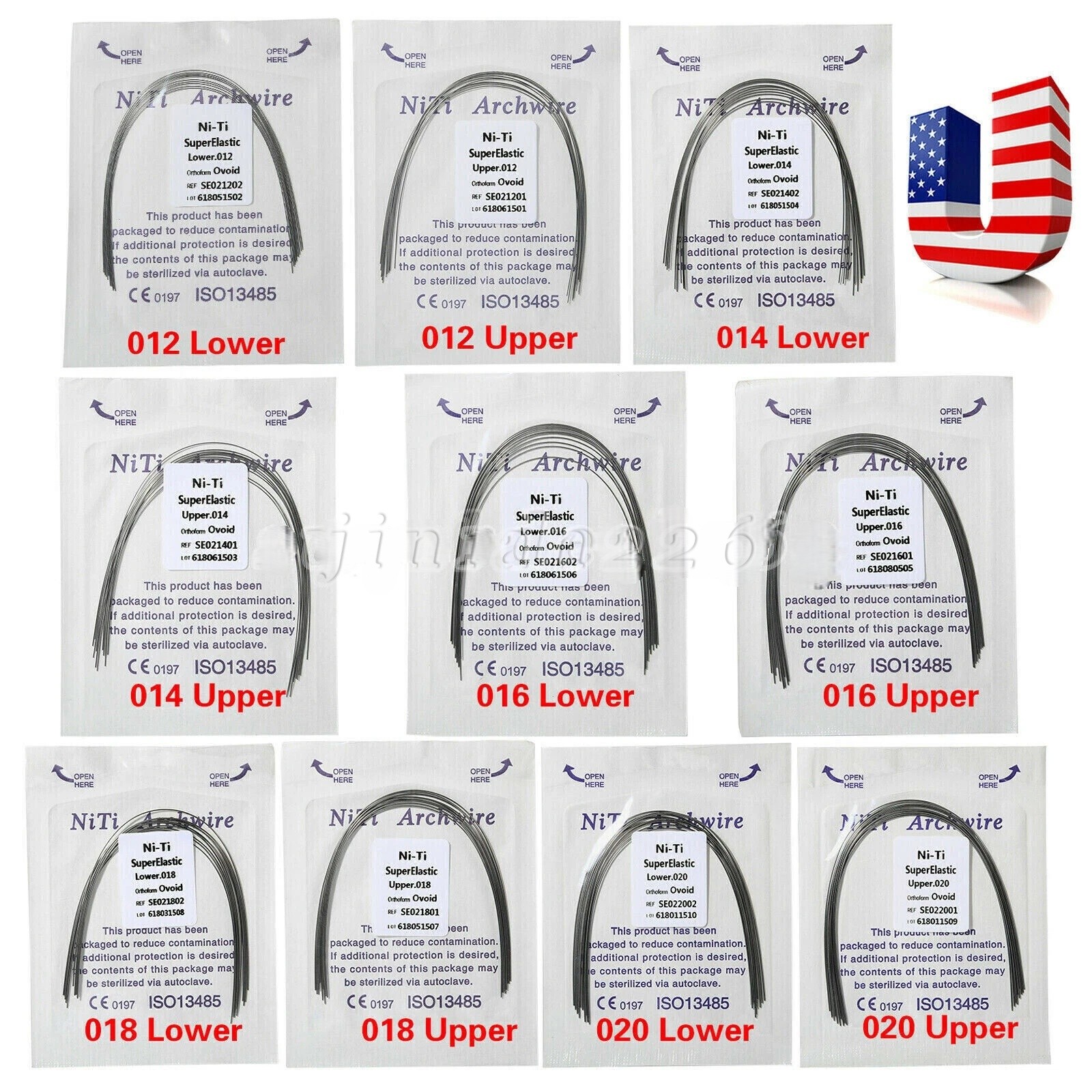 Dental Orthodontic Niti Arch Wire Super Elastic Natural Form Round