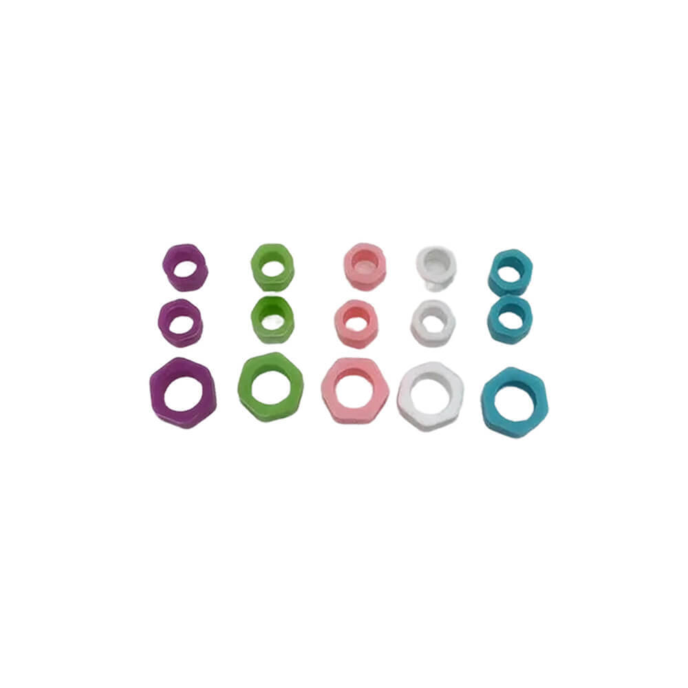 1 Box 100Pcs Dental Instrument Code Ring Plain Large Size Mixed Color