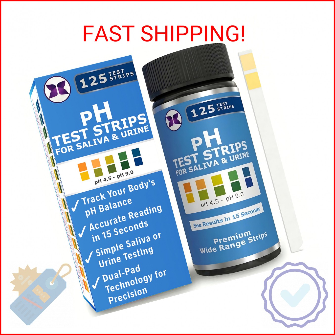 pH Test Strips for Testing Alkaline and Acid Levels in The Body. Track & Monitor
