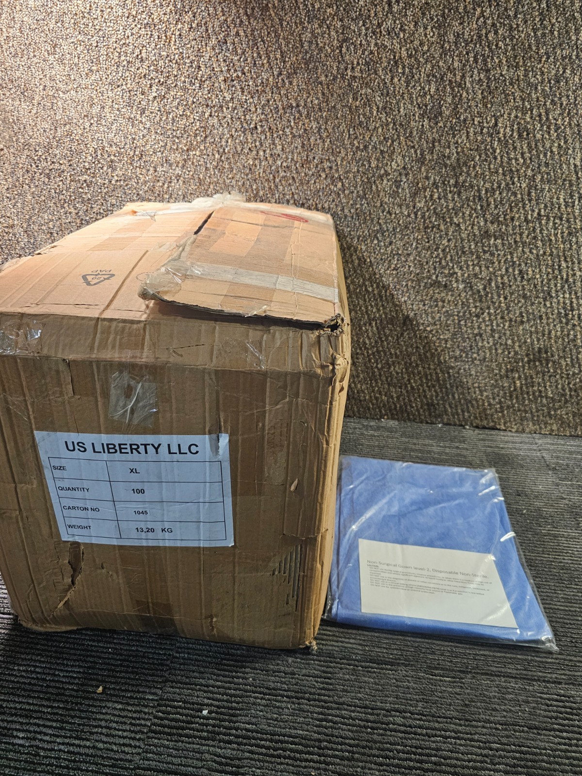 (QTY 100) US Liberty Level 2 Disposable, Non Sterile, Non-Surgical Gown XL