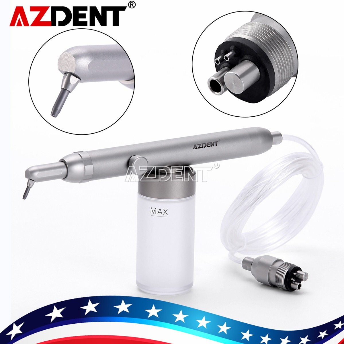 Dental Alumina Air Abrasion Polisher Sandblasting Sandblaster Prophy Gun 4Hole
