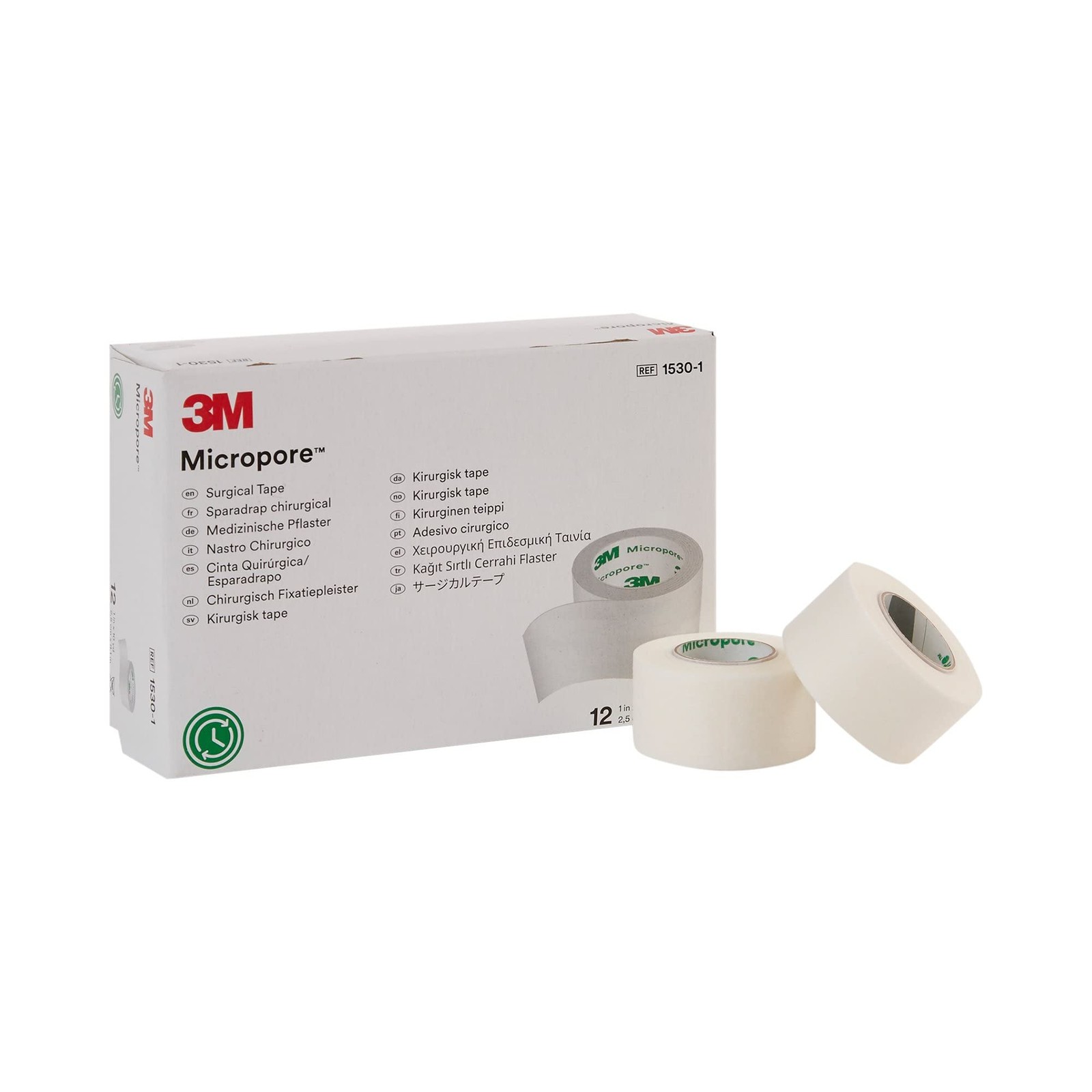 3M Micropore Paper Tape – White, 1″ x 10yds (Box of 12) Box 12, White