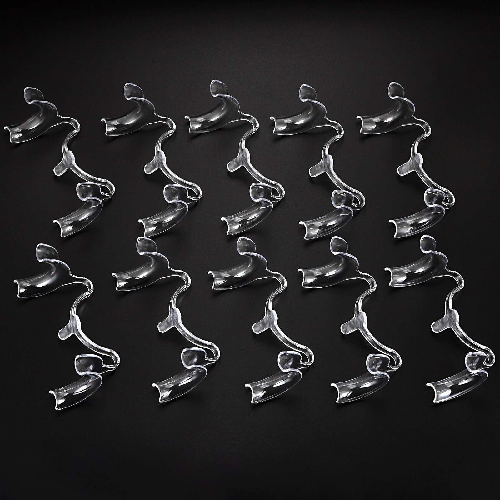 Clear White M-Type Cheek Retractor 10pcs – Medium Size Dental Mouth Opener