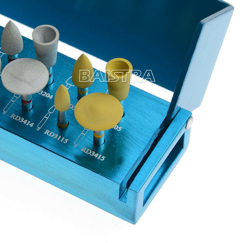 Dental Zirconia Diamond Polishing Cups Burs Kit RA3112 for Low Speed Handpiece