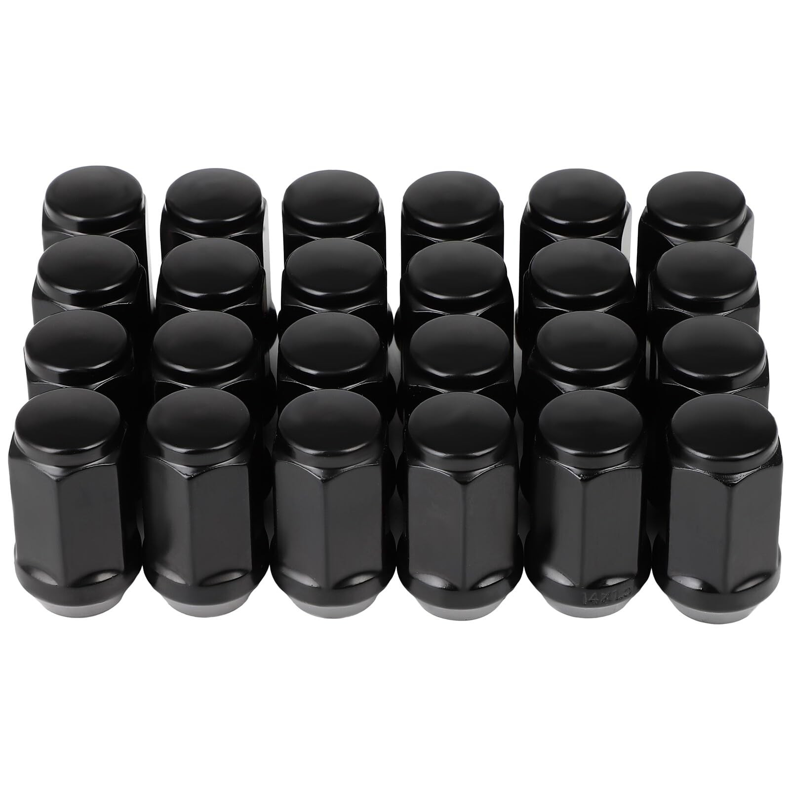 24 Black Closed End Wheel Lug Nuts M14x1.5 Tall 1.8″ Compatible 92-22