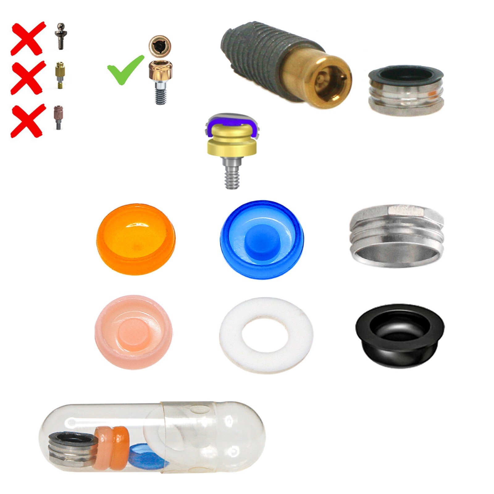 Hiossen Mini/Regular Hex Implants Locator/Healing Abutments Lab Analog Scan Body
