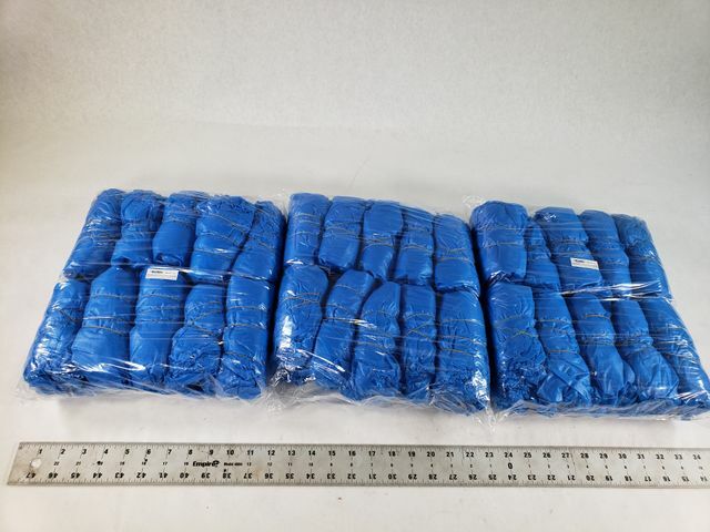 Lot Of 3 Global Industrial Blue Water Resistant Shoe Covers 150 Pairs Per Pack