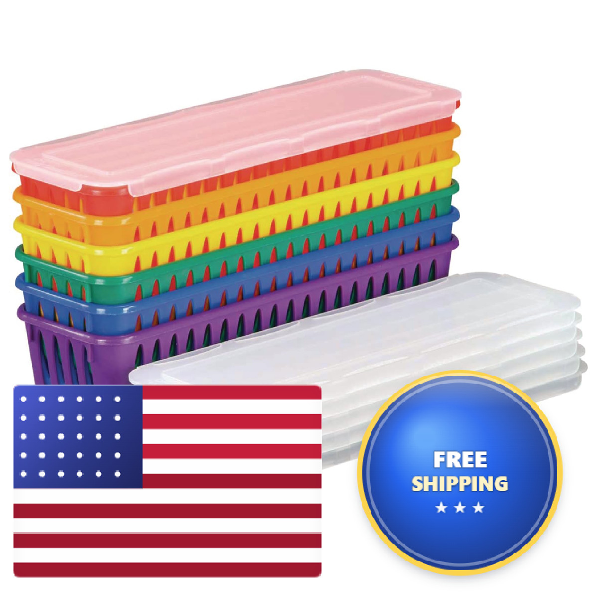 Really Good Stuff Storage Baskets Set Of 6 – – Bins For