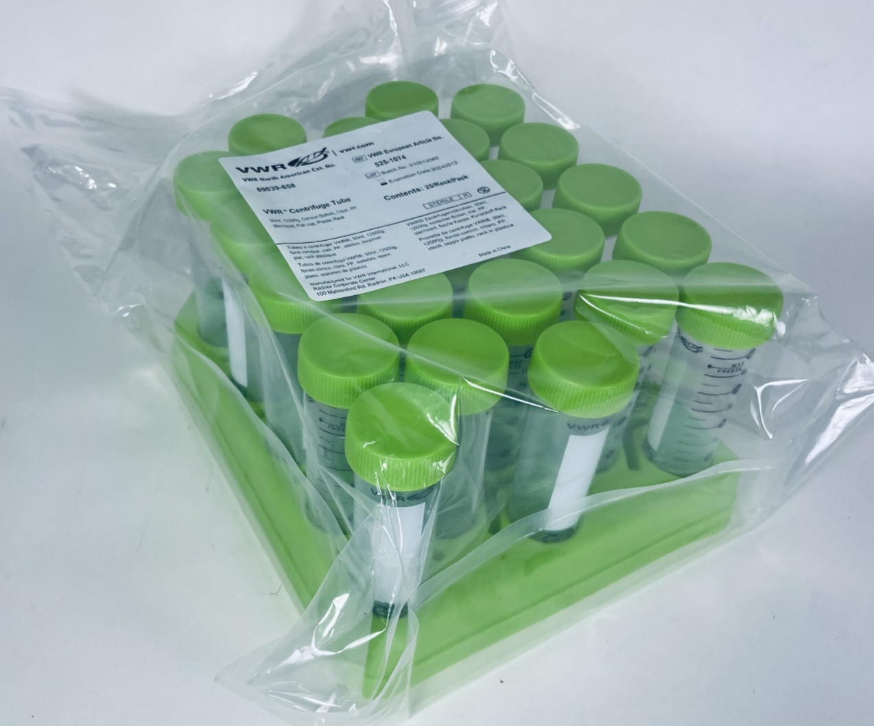 VWR 50mL Centrifuge Tube Sterile 25/Pack 89039-658