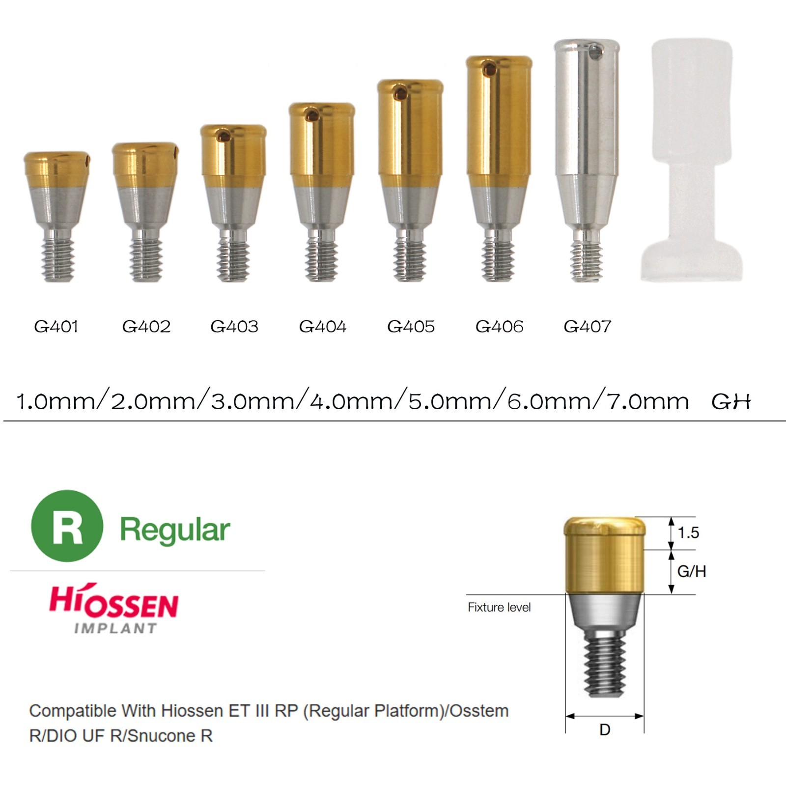 US Locator Overdenture Abutment Regular Platform Fits ZEST Hiossen ET II III SA