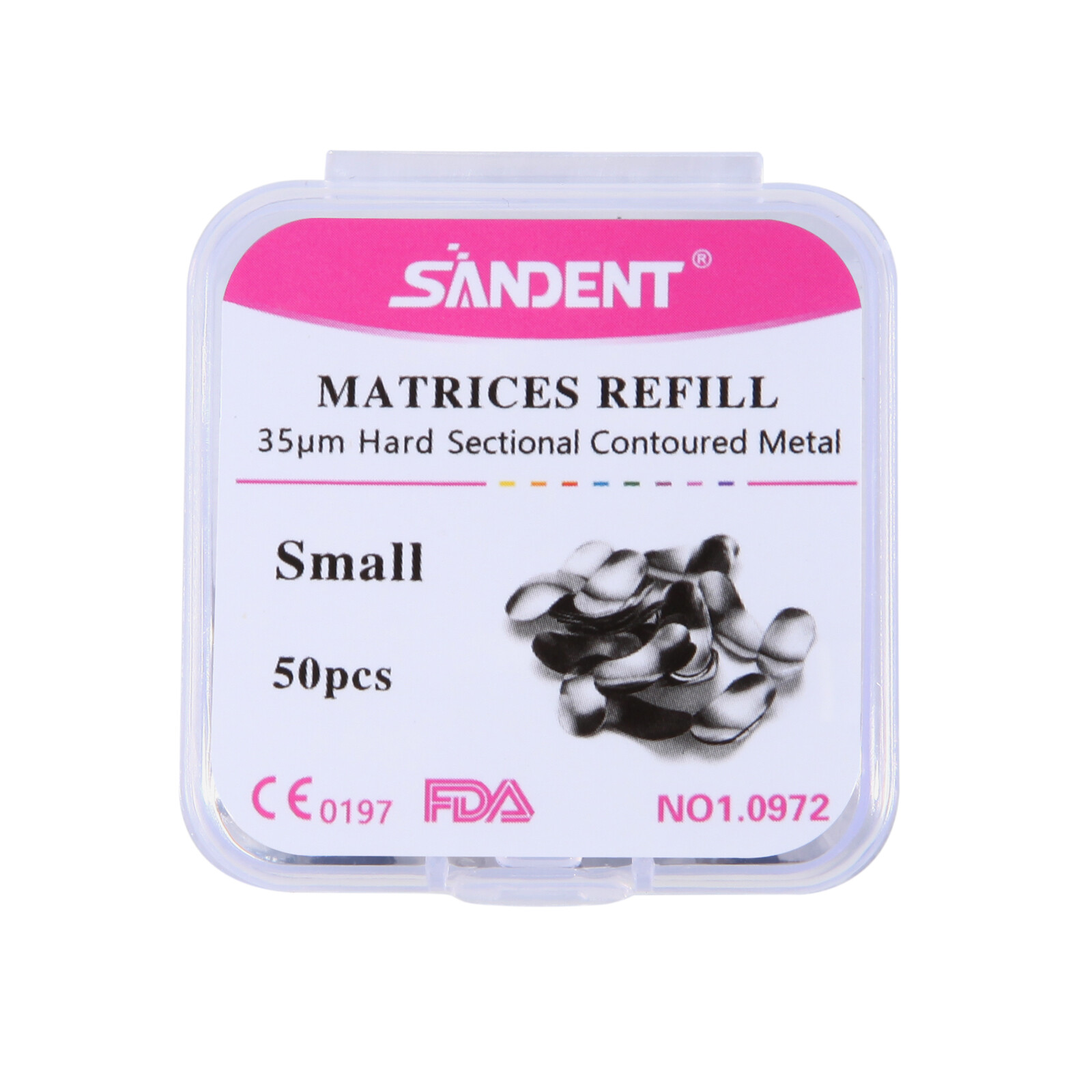 50Pcs/Pack Dental Metal Matrices Sectional Contoured Matrix Refill Hard Band ty