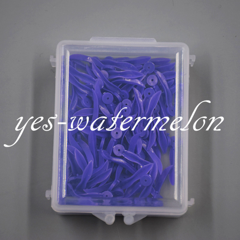 100x Plastic Wedge Dental Disposable Round Stern Holes Wave Shape Cracks Purple