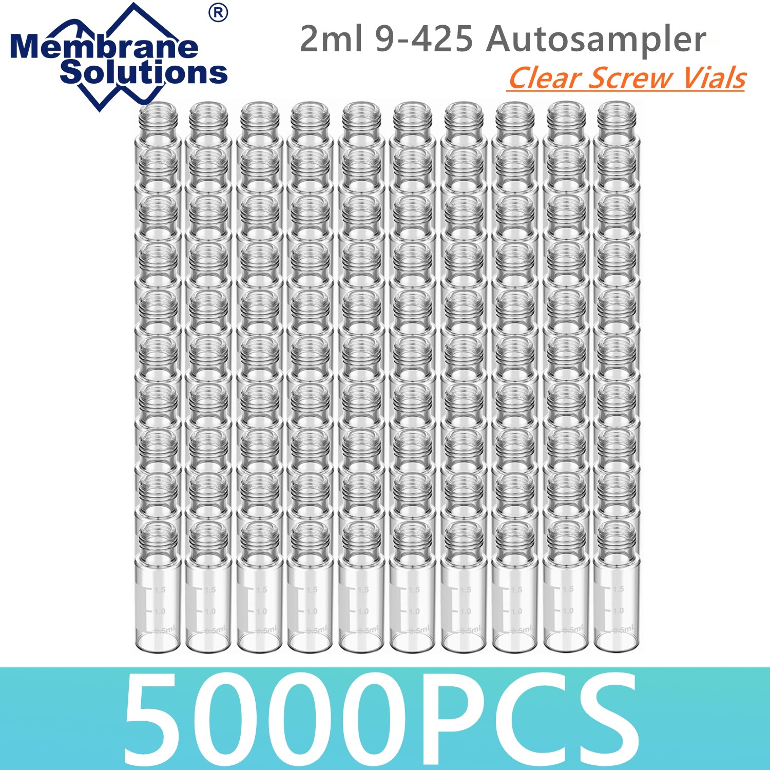 Lab 2mL Autosampler Vials HPLC GC 9-425 Screw Top Clear Glass Bottles US