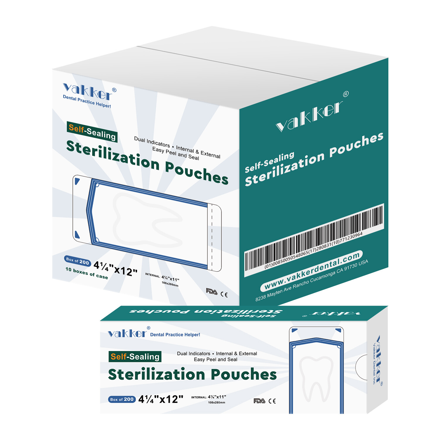 4000 4.25″ x 12″ Dental Self Sealing Sterilization Pouches Sterilizer Bag